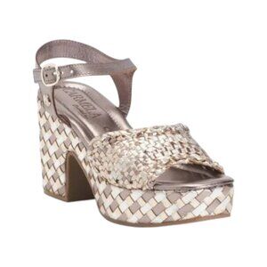 CARMELA Leather Block Heeled Sandals